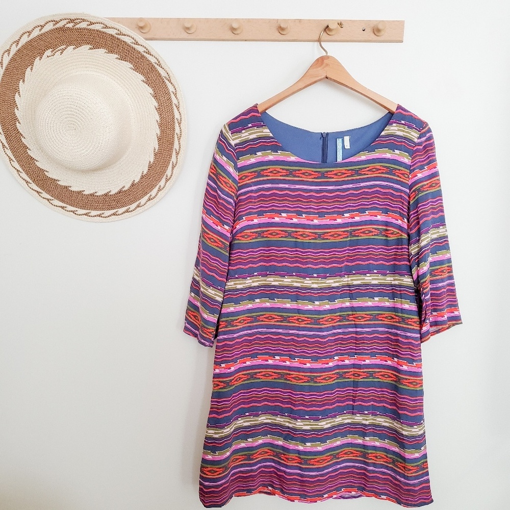 FREE PEOPLE Moonlight Aztec Print Skater Dress